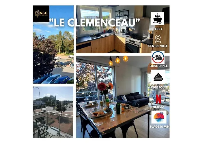Le Clemenceau Appart-Calais Nord-Balcon-Plage