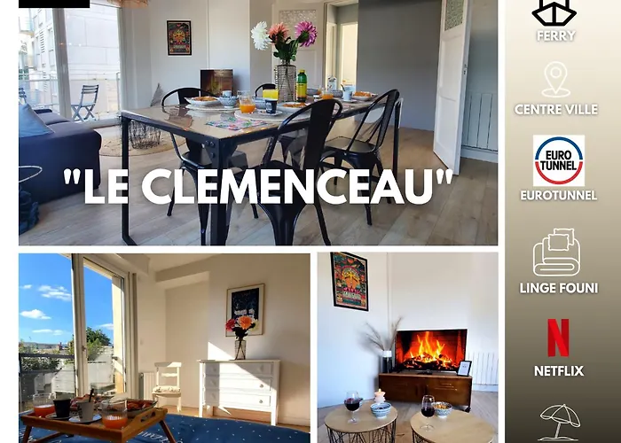 Le Clemenceau Appart-Calais Nord-Balcon-Plage
