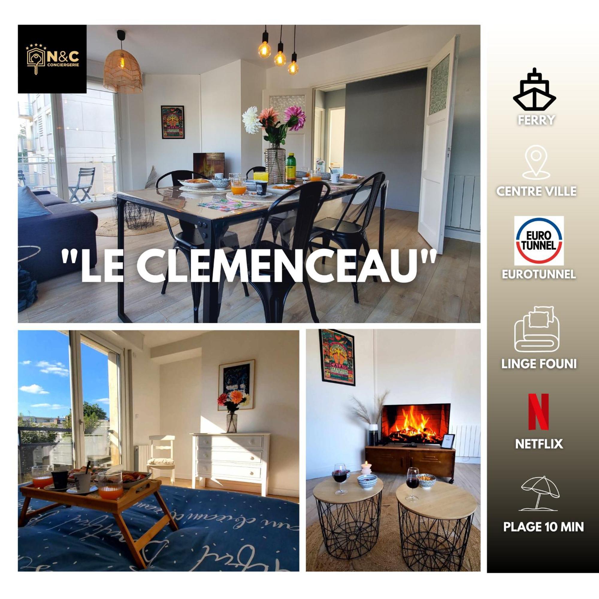 Le Clemenceau Appart-calais Nord-balcon-plage *
